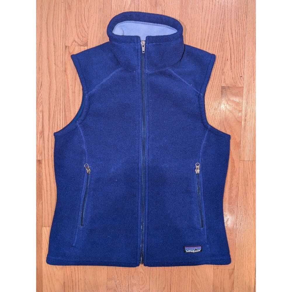 Patagonia Synchilla Vest Women Small Royal Blue Fleece Vest Jacket Vintage 25165